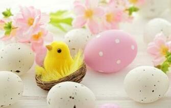Easter Eggs Spring Flowers Nest Wallpaper