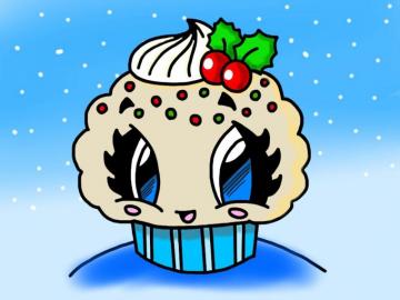 Fun2draw Christmas Cupcake W Holly Attempt By Lycantrin