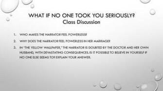 The Yellow Wallpaper Additional Questions Ppt Video Online
