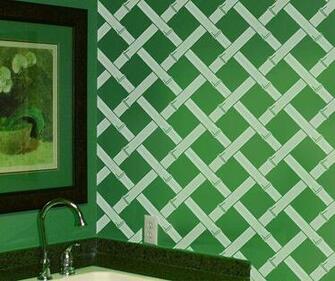 Wall Stencil Bamboo Sticks Lattice Trellis Allower Pattern Room