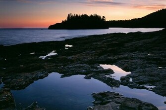 Landscape Wallpaper Sunset Glow On Lake Superior Splitrock