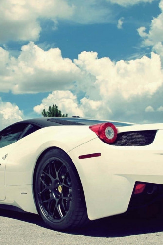 Check Out This Stylish White Ferrari iPhone Wallpaper