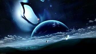 City Black Earth Orbit Planet Wallpaper Space