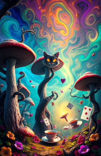 Trippy Alice In Wonderland Wallpaper