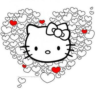 Hello Kitty Valentine Hearts Print And Color
