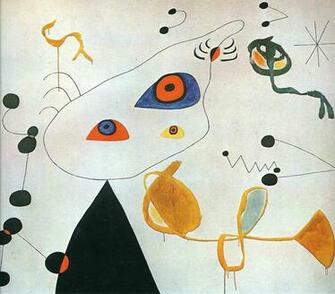 Woman And Bird In The Night Joan Miro Wallpaper Image