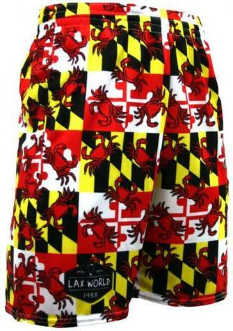 Youth Maryland Crab Flag Shorts Lacrosse Lax World