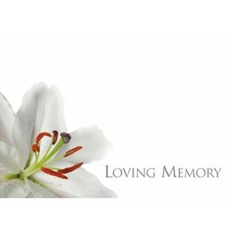 Cards In Loving Memory Flower White Background Pack Of