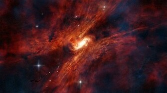 Deep Red Space Wallpaper