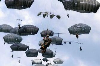 Airborne Exit A C Globemaster Aircraft During An Training