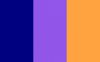 Navy Blue Purple And Neon Carrot Solid Three Color Background