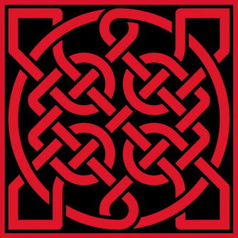 Description Celtic Knot Insquare 39crossings Red On Black Svg