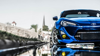 Wallpaper 4k Toyota Blue Front Bumper Tuning