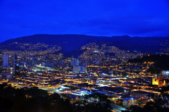 Medellin At Night Mural Your Way Wallpaper