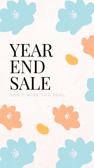 End Year Sale Promotion Vector Floral Background Image By