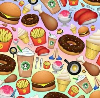 Emoji Food Background iPhone Wallpaper Cute