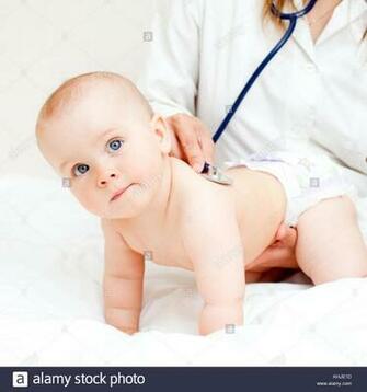 Best Doctor Using Stethoscope Checking Heartbeat Newborn Baby