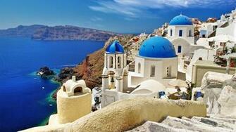 Santorini Greece Wallpaper Top