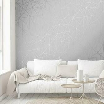 Henderson Interiors Camden Apex Glitter Wallpaper Silver