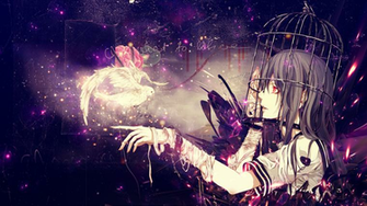 Anime Girl And The White Pidgeon Wallpaper By Ginxen On