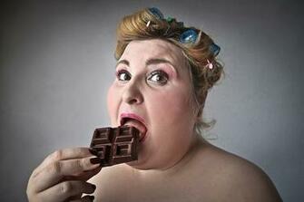 Photos Brown Haired Fat Chocolate Face Girls Fingers Gray Background