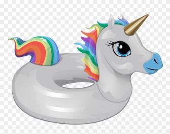 Rainbow Unicorn Float Pool Transparent Background