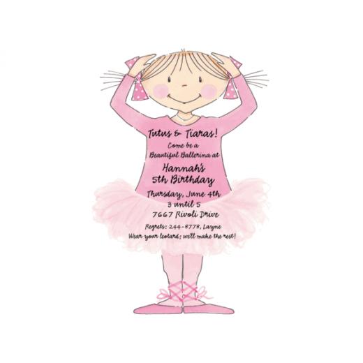 Ballerina Party Invitation BirtHDay Picture