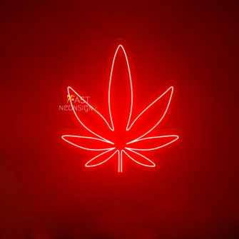 Weed Led Neon Sign Cannabis Leaf For Business