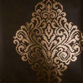 Lux Brown Foil Damask Wallpaper Bolt Contemporary