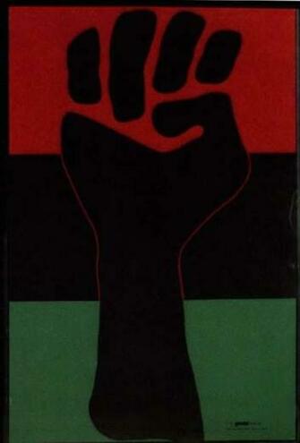 Clenched Fist On Red Green And Black Background Digital History Id