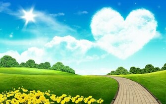 HD Pretty Star And Love Heart Desktop Wallpaper Background