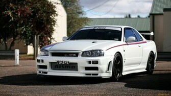 Nissan Skyline R34 Supercar Tuning White Wallpaper
