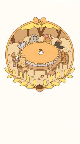 Pusheen Fall Thanksgiving Wallpaper