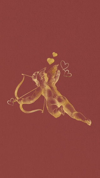 Valentines iPhone Aesthetic Gold Cupid Wallpaper