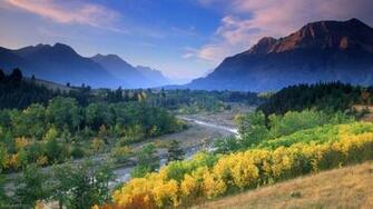 Mountain Flowers Lake Landscape Jpg