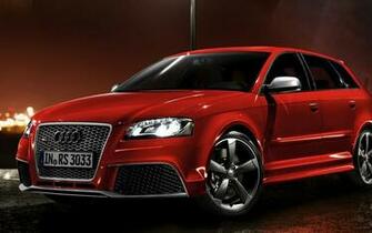 Red Audi Rs3 Sportback Night Photo Wallpaper