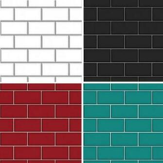 Luxury Black Cermica Subway Brick Tile Effect Vinyl Wallpaper