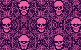 Pink Skulls Black Abstract Skull Textures