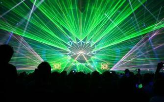 Light Techno Rave Lasers Wallpaper Background
