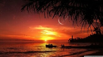 Tropical Beach Sunset Wallpaper