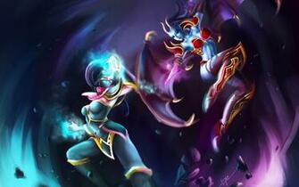 Queen Of Pain Akasha And Templar Assassin Lanaya Dota Game Hero