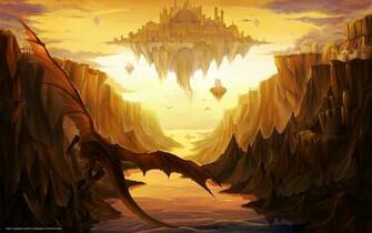 Wallpaper Art Dragon City Flying Desktop In