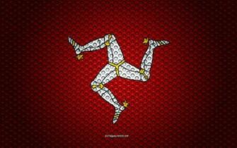 Wallpaper Flag Of Isle Man 4k Creative Art Metal