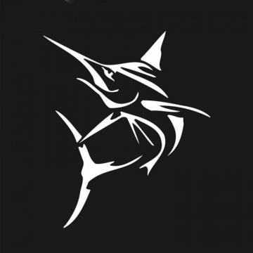Creative Tribal Marlin Fish Bone Wall Sticker Small Computer Decor