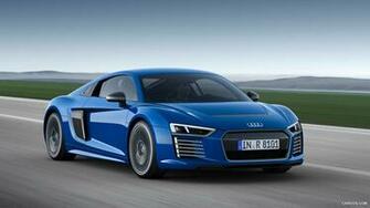 Audi R8 E Tron Magnetic Blue Front HD Wallpaper