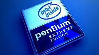 Blue Pentium Desktop Pc And Mac Wallpaper