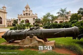 Cannon With Palace In The Background Chowmahalla