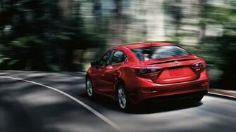 Mazda Red Color Rear Back Side On Highway In Forest 4k