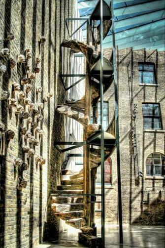 HD Wallpaper High Angle Photography Of Spiral Staircase Railing