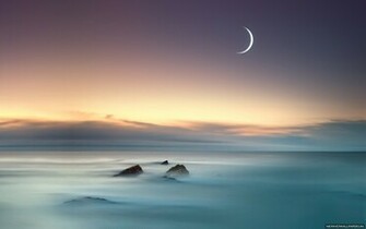 Moon Sea Desktop Background Wallpaper New HD